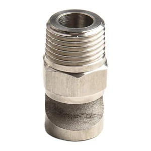 Wide Spray Angle Boomless Nozzle (1/2”) Stainless-Steel Deflector Sprayer. - Picture 1 of 12