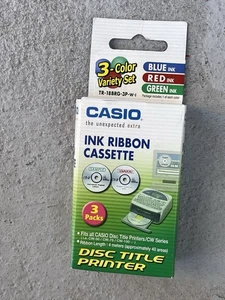 Casio Ink Ribbon Cassette TR-18BRG-3P-w-i Blue, Red and Green Ink 3-Pack NEW - Zdjęcie 1 z 3