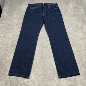 Pantalones de mezclilla 7 For All Mankind estándar para hombre 33x30 azul lavado oscuro rectos hechos en EE. UU. - Imagen 1 de 9