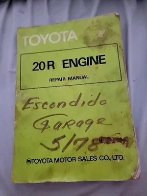 Toyota 20R Engine Repair Manual - No. 98116 Celica Corona Pickup 1976-1977 Model - Image 1 of 4