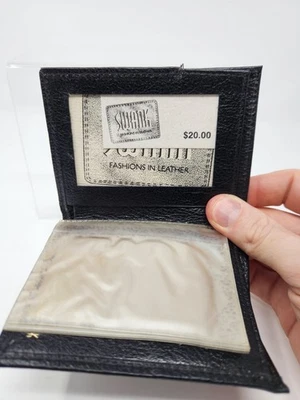 Vintage SWANK Black Bifold Genuine Cowhide Leather Wallet - Image 1 of 4