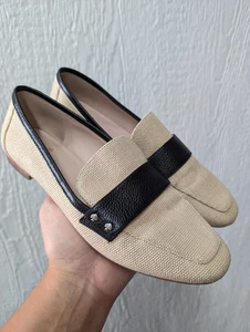 Kate Spade Marina Raffia Flats Straw Loafers Travel Vacation Women's Size 8 - Picture 1 of 8