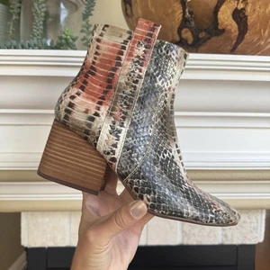 Stivaletti da donna Korks Leyland misura 6,5 pelle pelle pelle di serpente western boho - Foto 1 di 11