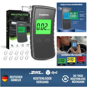 Professioneller Promilletester mit Digital-LCD und 11 austauschbaren Mundstücken - Bild 1 von 10