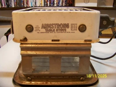 Antique 1922 Armstrong Table Stove  8-B, Cord 110V 600W Heats Up, USA - Image 1 of 4