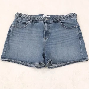 LOFT 10 (30) The Cut Off Short Women's Denim Jeans Shorts With Braided Belt - Picture 1 of 7