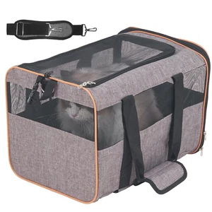 Cat Carrier with Wheels, Airline Approved Rolling Pet Carrier with Telescopic Ha - Picture 1 of 11