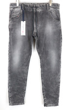 DIESEL Krooley-NE 0855B W38 Men Jeans Sweat Jogg Grey Stretch Slim Carrot Fit