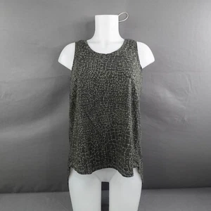 Halston Womens Tank Top Small Green Snake Print Basic Edgy Indie Whimsigoth - Picture 1 of 13