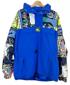 Vintage Quicksilver World Force Pullover Jacket Size L 80s Geometric Made in USA - Picture 1 of 8