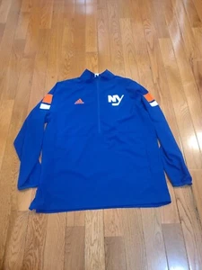 Adidas NY Islanders NHL Track Jacket Men's Blue Size L Hockey Pullover FL6556 - Picture 1 of 11