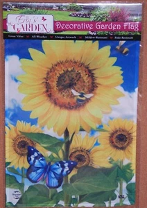 "Sunflower and Bees" Decorative Garden Flag 18"x12.5 - Picture 1 of 6