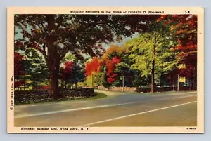 Postal Entrada Casa Franklin D Roosevelt Sitio Histórico Nacional Hyde Park Nueva York - Imagen 1 de 2
