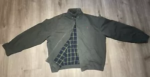 Vintage Polo Ralph Lauren Harrington Plaid Lined Full Zip Jacket Size XL Green - Picture 1 of 16