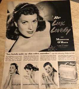 Jabón de inodoro Maureen O'Hara Lux 1952/Greyhound - anuncio de revista vintage de 2 caras - Imagen 1 de 2