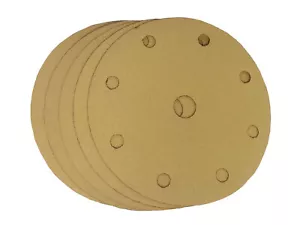 Discos de lijado de agarre de gancho y bucle dorado de 6" x 9 agujeros (paquete de 50, 40 granos) - Imagen 1 de 3