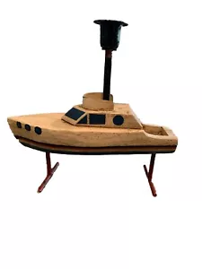 BOAT CANDLE HOLDER 9 Inch - Picture 1 of 5