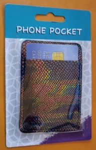 iPhone or Android Rainbow Snakeskin Phone Pocket for Credit Cards/ID/Cash - Picture 1 of 1