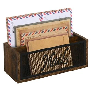Mail Organizer Countertop 2 Slot Letter Holder Wall Mount Home Office Bill - Picture 1 of 9