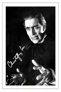 CHRISTOPHER LEE SIGNED PHOTO PRINT AUTOGRAPH HORROR DRACULA - Picture 1 of 1