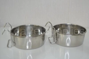 Stainless Steel Bird Parrot Coop Feeder Dish Drinker for Cage and Aviary Birds - Picture 1 of 5