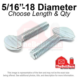 5/16"-18 Spade Type Thumb Screws Coarse Thread Zinc Plated (Pick Length & Qty) - Picture 1 of 2