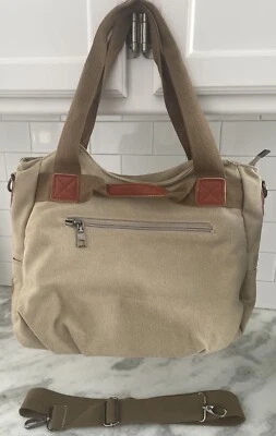 Chikencall Casual VTG Hobo Khaki Canvas Shoulder Crossbody Travel Bag 35 NIP - Image 1 of 4