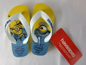HAVAIANAS Flip-Flops sz. 9 Boy Kids Minions Yellow -Brazilian - Free Shipping - Picture 1 of 5