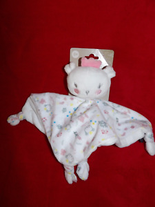 DOUDOU ORCHESTRA  OURS PLAT BLANC COURONNE ROSE PRINCESS Neuf