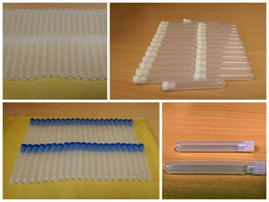 Plastic test tubes powder craft test tube 75mm x 12mm with cap FREE P&P UKSELLER - Picture 1 of 15