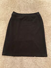 Sunny Leigh Women's Black Pencil Skirt W/ Side Zip & 2 Back Slits Size 8P