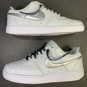 Nike Court Vision Zapatillas bajas para mujer Gris Plata Zapato Talla 6 - Imagen 1 de 11