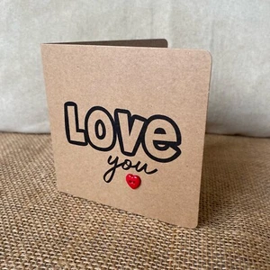 Handmade valentines, anniversary card (love you) - Picture 1 of 2
