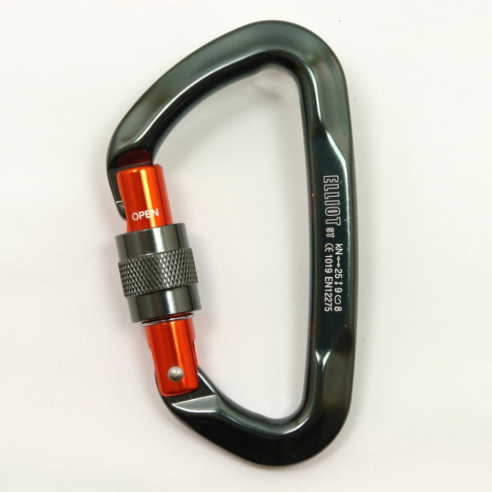 Elliot Schraubkarabiner mit Keylock - Kletter Karabiner, Karabinerhaken, 25 kN