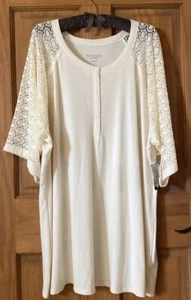 TORRID SHORT SLEEVE LACE SLEEVE TOP BLOUSE TEE SHIRT 5 5X 5XL 28 NEW - Picture 1 of 5