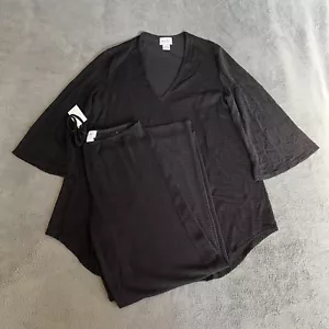 Jordan Taylor Classic Black Loose Long Sleeve Two Piece Pants Set Women's Size L - Picture 1 of 14
