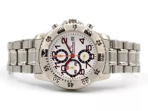 Orologio PIERRE BONNET Unisex Cronografo SCONTO 40% Nuovo Acciaio Bianco Sport - Picture 1 of 3