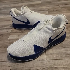 Nike Paul George PG 4 TB Promo Shoes Mens 17 White Blue Athletic Sneakers - Picture 1 of 11