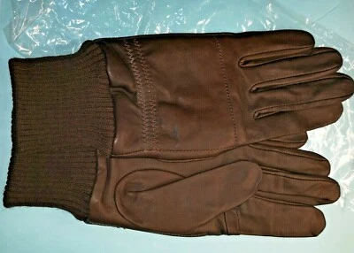 MENS LEATHER SHOOTING GLOVES RIGHT TRIGGER FINGER FLEECE LINED Size SM Medium 8" - Image 1 of 4