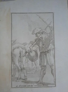 Annibale Carracci." Le arti di Bologna " 1760 acquaforte "ASINARO" - Picture 1 of 4