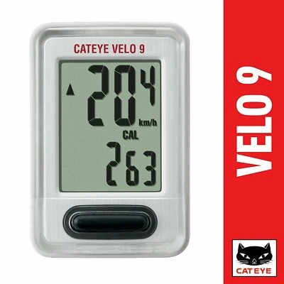 CAT EYE Cycle computer VELO 9 CC-VL 820 Black White From Japan - Image 1 of 4