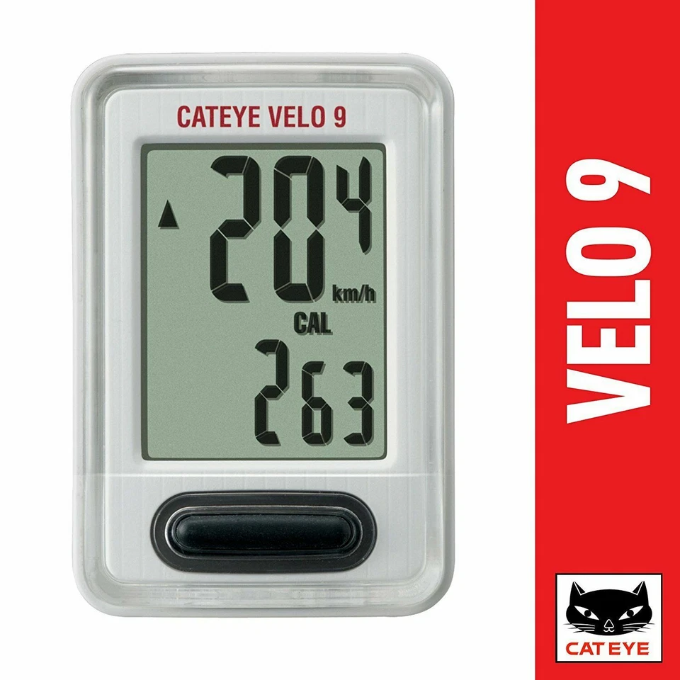CAT EYE Cycle computer VELO 9 CC-VL 820 Black White From Japan - Image 1 of 4