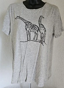 Banana Republic Womens Shirt Top Blouse Size M Gray Black Giraffe - Picture 1 of 24