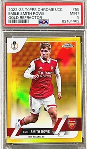 2022 Topps Chrm Emile Smith Rowe #55 (GOLD RFCTR) PSA 9 MINT (RARE: Pop 1) 43/50 - Picture 1 of 2