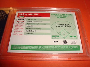 2008 topps MANTLE #524 Mickey HOME RUN HISTORY psa 10 New York Yankees (217) - Picture 1 of 2