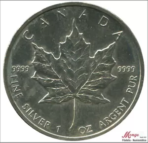 Canada $5 Year 1991 / Maple Leaf / Silver Ounce 31.10 gr. S/C- aUNC - Picture 1 of 2