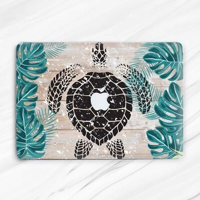 Funda rígida floral hoja tropical madera tortuga para Macbook Air 11 13 Pro 13 15 Foto 1 de 4