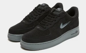 NIKE AIR FORCE 1 JEWEL BLACK/COOL GREY LEATHER-SUEDE NEU GR 42 UK 7,5 - Bild 1 von 11