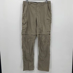 Pantalone Columbia convertibile cargo leggero tinta unita marrone taglia 34W 34L uomo - Foto 1 di 10