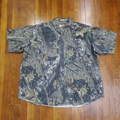 Рубашка коричневая мужская XXXL камуфляжная Mossy Oak короткий рукав кнопка спереди охота - Изображение 1 из 4